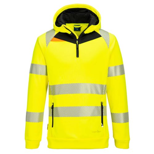 DX482 - DX4 Hi-Vis 1/4 zippzáras kapucnis pulóver
