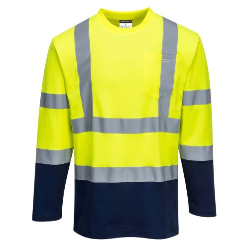 S280 - Kéttónusú, hosszú ujjú Cotton Comfort póló 